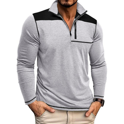 Herren Polohemd Langarm Modern Reißverschluss - BerlinGlamour