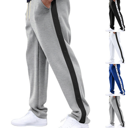 Herren Jogginghose Sportlich Relaxed Fit mit Druckknöpfen