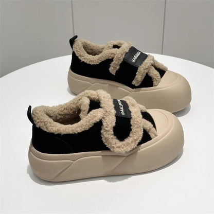 Damen Sneaker Fleecegefüttert Sportlich Rutschfest