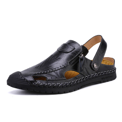 Herren Leder-Sandalen Luftig Verstellbar Sommer