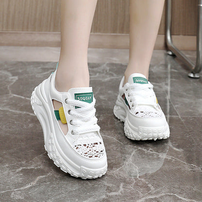 Damen Sport-Sneaker Plateau Atmungsaktiv Modern