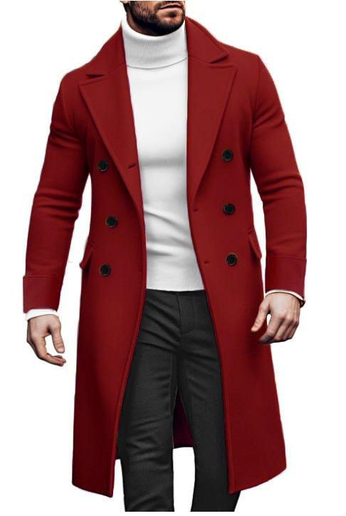 Herren Mantel Eleganter Doppelknopf Moderner Schnitt