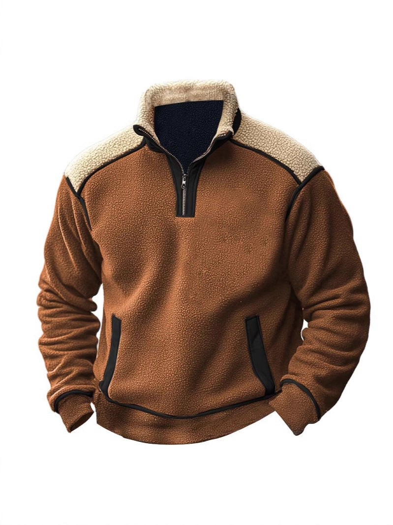 Herren Fleece Pullover Weich Warm Teddylook