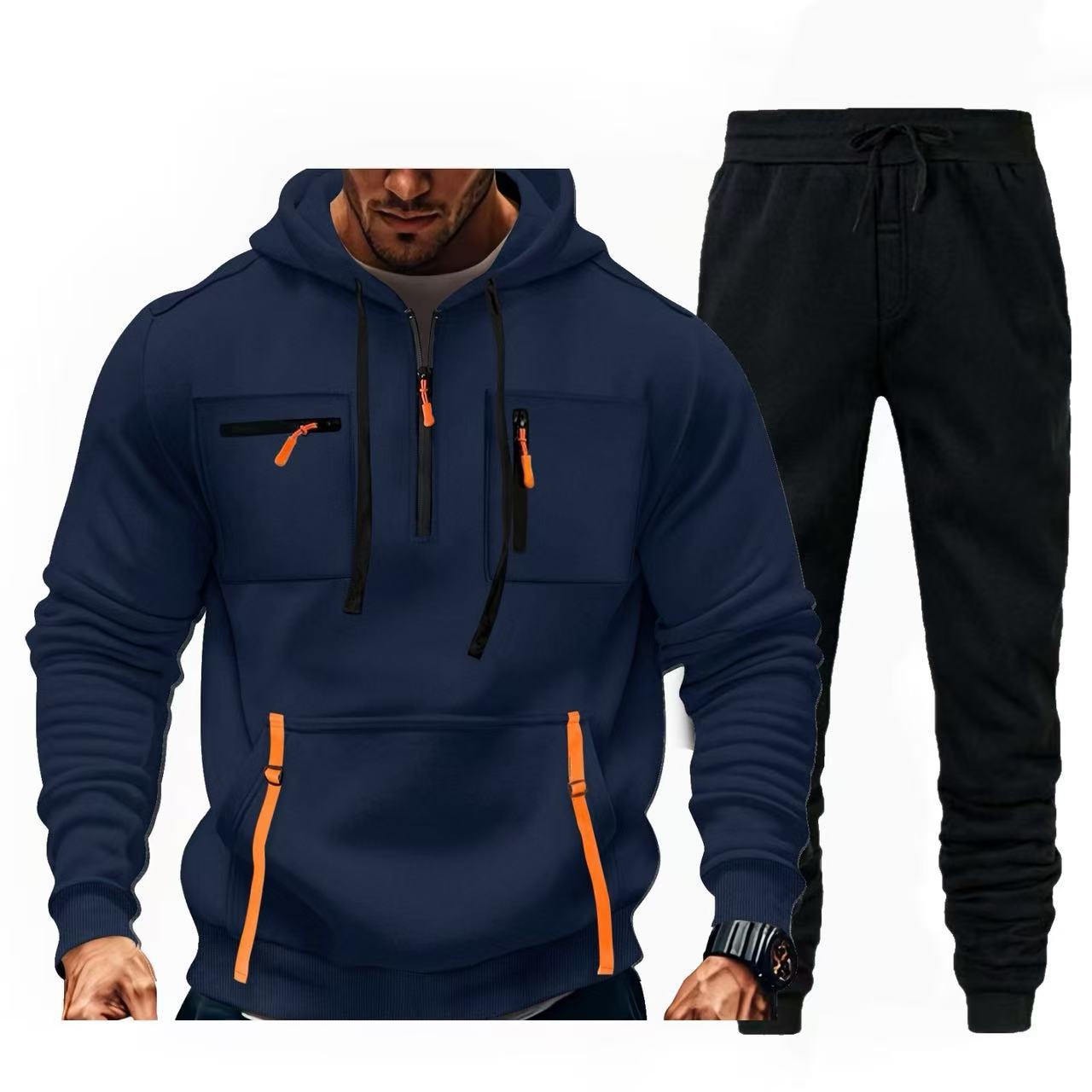 Herren Sportanzug Kapuzenpullover Jogginghose Set