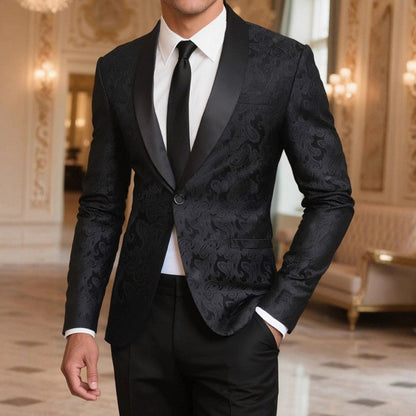Herren Smokingsanzug Blazer Elegant Paisley Muster - BerlinGlamour