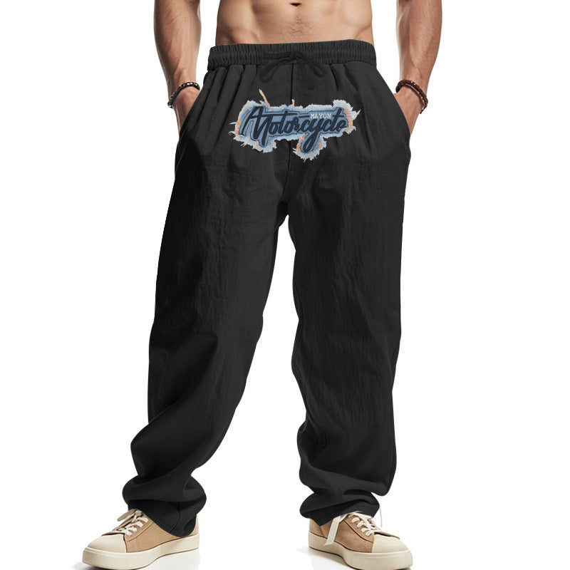 Herren Freizeithose Lockere Bequeme Hose Elastischer Bund