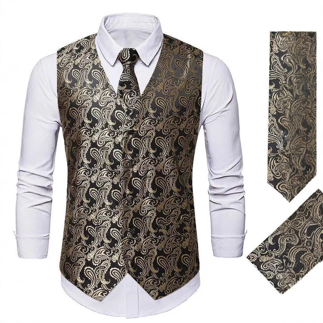 Herren Weste Elegant Paisley Muster Schlank