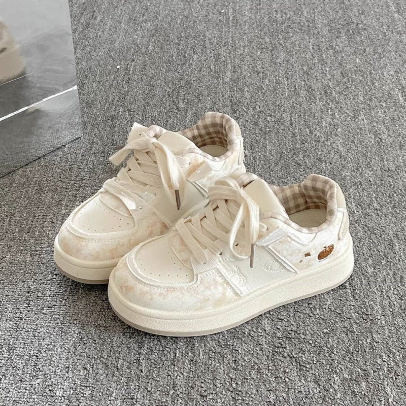 Damen Sneaker Tiermotiv Komfortabel Weiße Sportschuhe