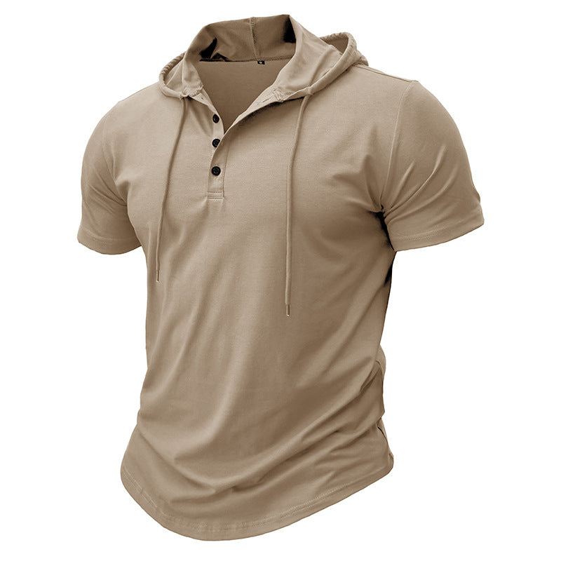 Herren Polo Kurzarm mit Kapuze Modern Sportlich