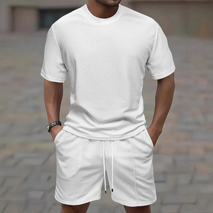 Herren Freizeit Set mit hochwertigem T-Shirt und Shorts Komfortabel