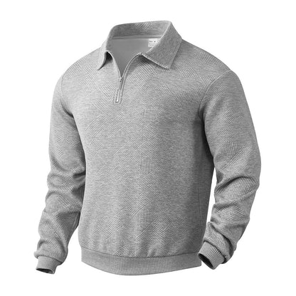 Herren Strickpullover Lässig Strukturiert Mit Reißverschluss