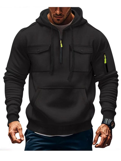Herren Hoodie Funktionsjacke Mit Taschen Sportlich Modern