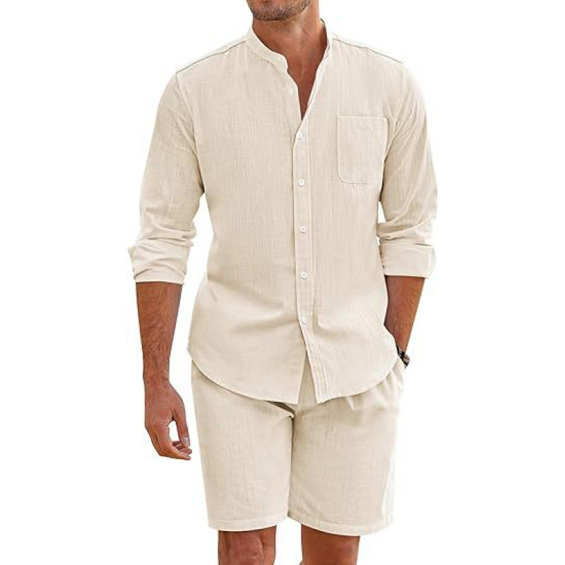 Leichtes Leinenhemd Herren Sommer mit passenden Shorts