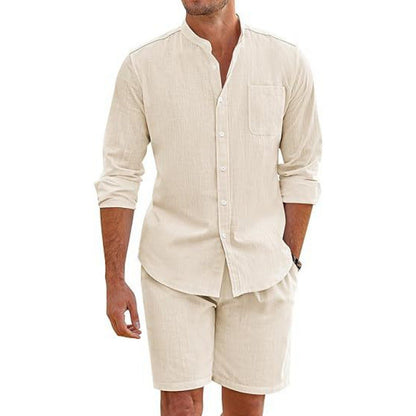 Leichtes Leinenhemd Herren Sommer mit passenden Shorts