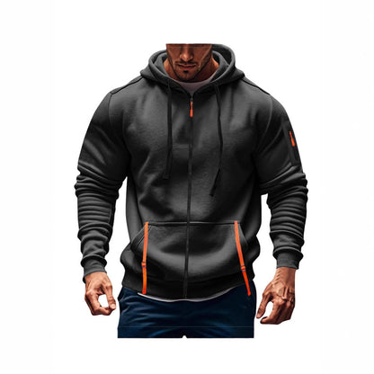 Herren Kapuzenpulli Sportlich mit Taschen Grau - BerlinGlamour
