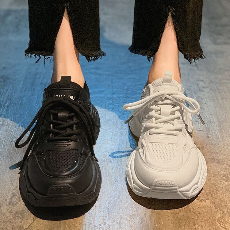 Damen Sneaker Sportlich Atmungsaktiv Dicksohlige Trendschuhe