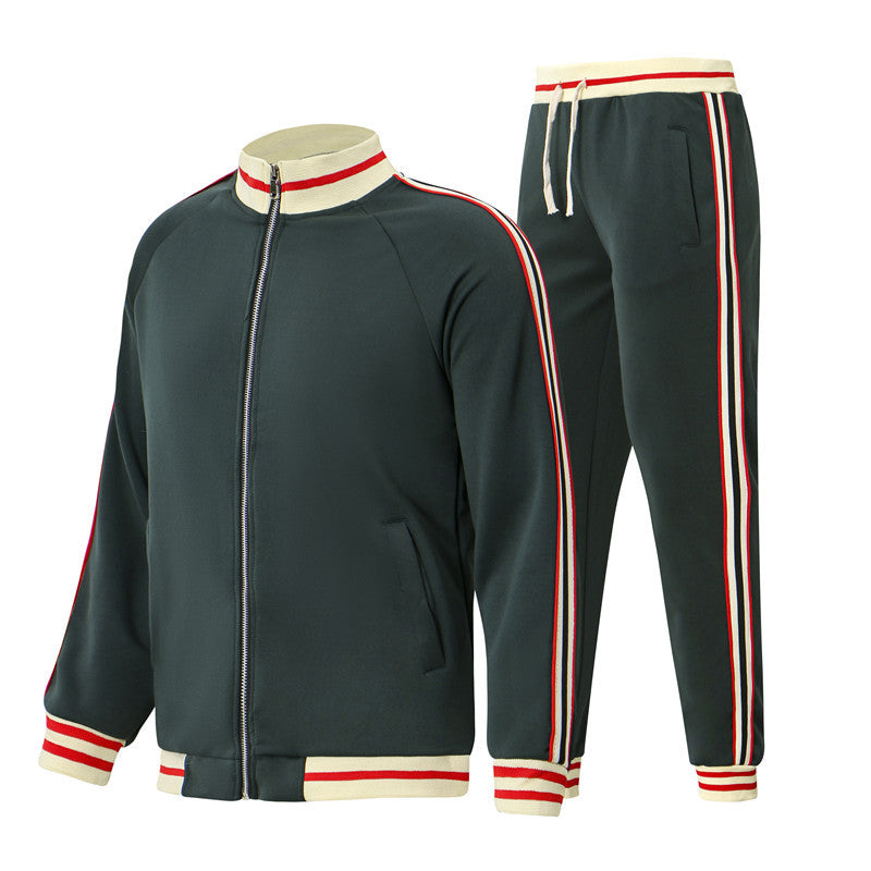 Herren Freizeitanzug Set Sportlich Streifen Modern