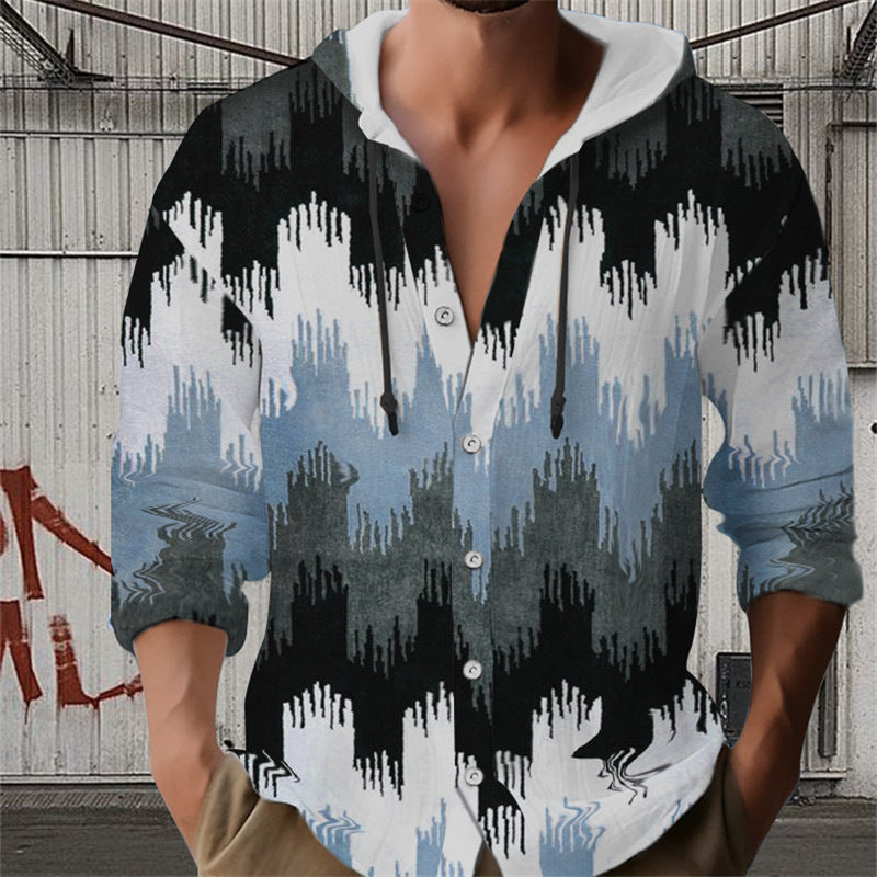 Herren Kapuzenpullover Modern mit Blumenstickerei