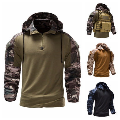 Taktisches Langarmshirt Herren Camouflage Kapuze Outdoor