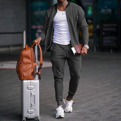 Herren Sportanzug Bequem Mit Taschen Reißverschluss