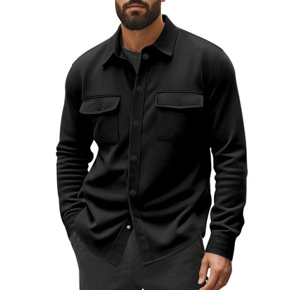 Herren Flanelljacke Lässig mit Brusttaschen und Knopfverschluss