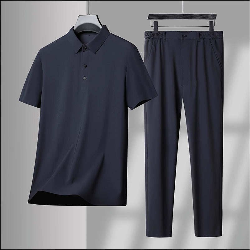 Herren Jogginghose Set mit Poloshirt Bequem Sportlich - BerlinGlamour
