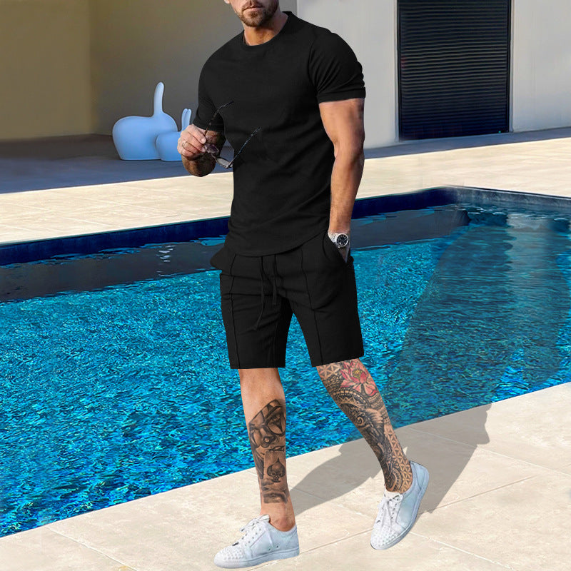 Herren Sport T-Shirt Kurzarm mit Jersey Shorts Comfort Fit