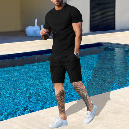 Herren Sport T-Shirt Kurzarm mit Jersey Shorts Comfort Fit