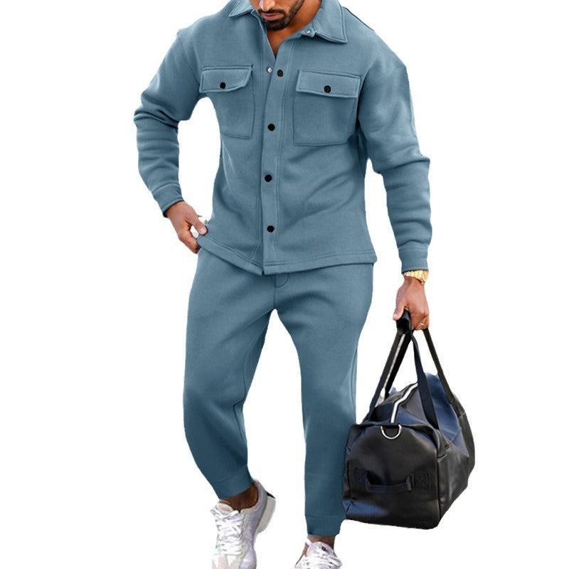 Herren Freizeitset Jogginghose Hemdjacke Casual Sportlich