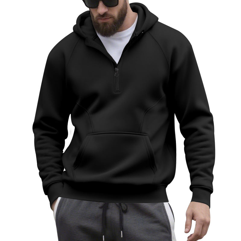 Herren Kapuzensweater Reißverschluss Kängurutasche Sportlich