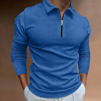 Herren Sportshirt Langarm Reißverschluss Modern