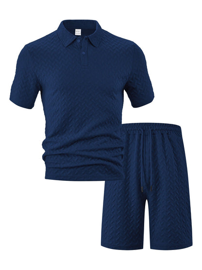 Herren Polo- und Shorts-Set Modern Strukturiert