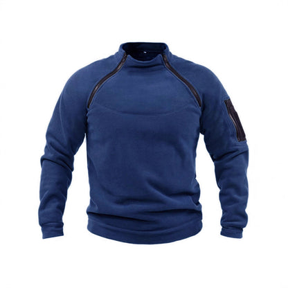 Herren Fleece-Hoodie Warm mit Reißverschluss und Hochkragen