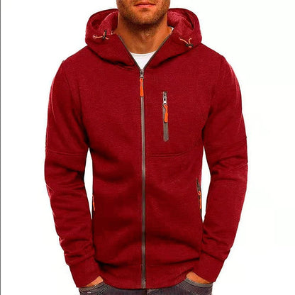 Herren Sportjacke Kapuzenjacke Atmungsaktiv Reißverschluss Taschen