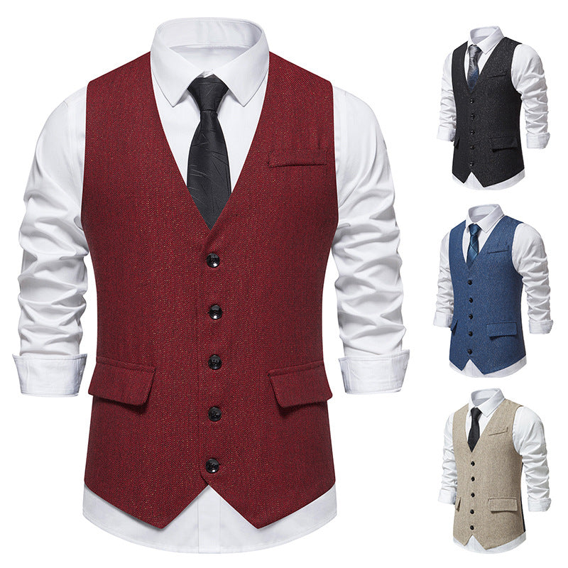 Herren Anzugweste Modern Slim Fit mit Taschen Elegant - BerlinGlamour