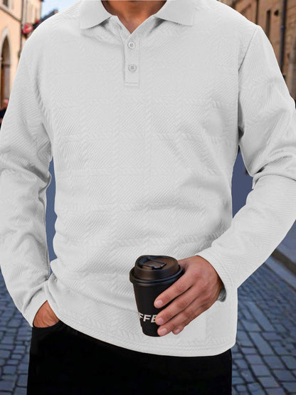 Herren Polohemd Langarm Strukturiert Modern Berlin Style