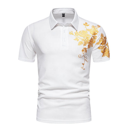 Herren Polohemd Blumenmuster Modern Berlin Style