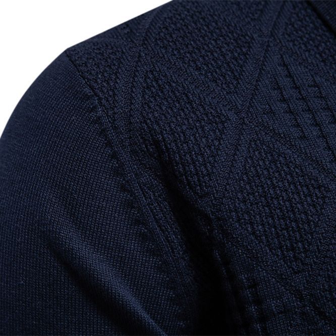 Herren Polo Pullover Strukturiert Klassisch Modern