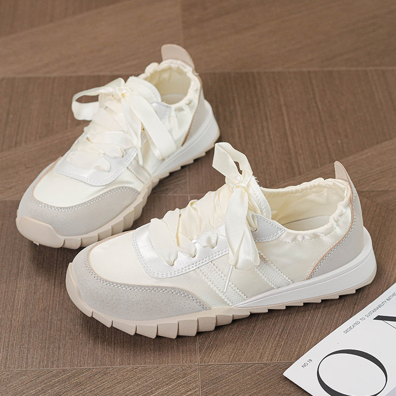 Damen Sneaker Modisch Satin Details Schuhe