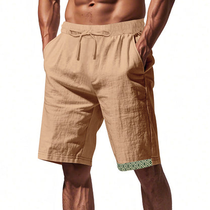 Herren Strandshorts Leinen Bequem Elastisch