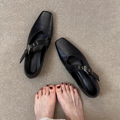 Damen Slingbacks Elegant mit Quadratzehen und Riemen - BerlinGlamour