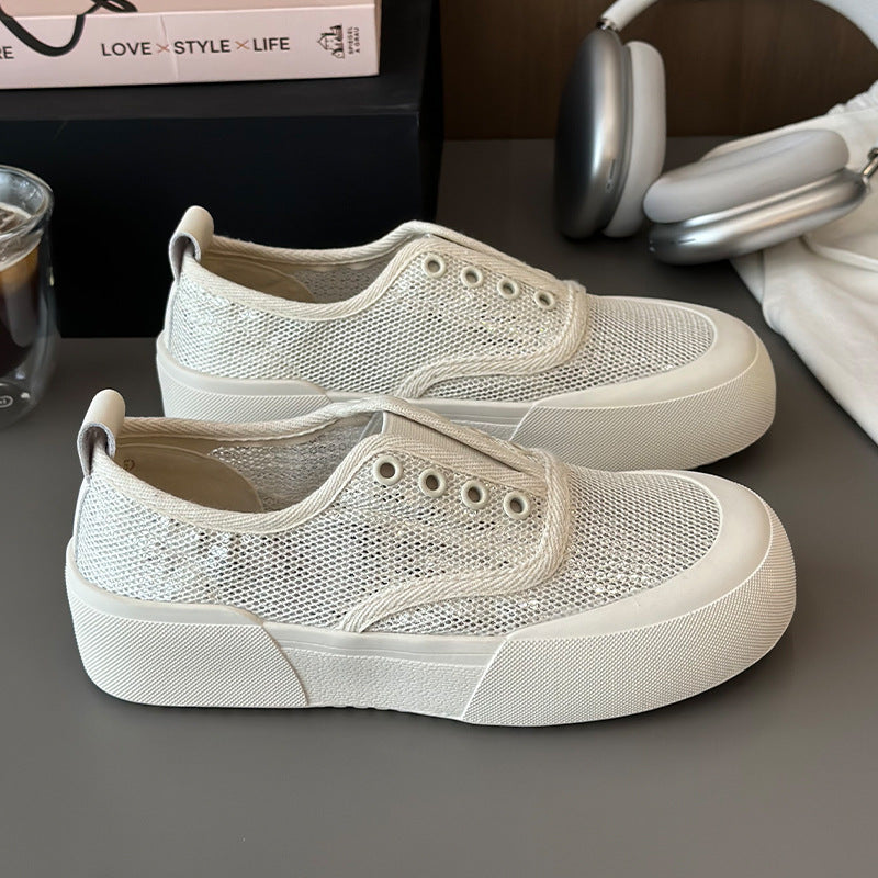 Damen Sneaker Sportlich Atmungsaktiv Plateau Schuhe