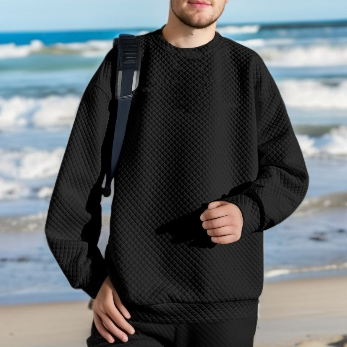 Herren Sweatshirt Steppmuster Lässig Modern