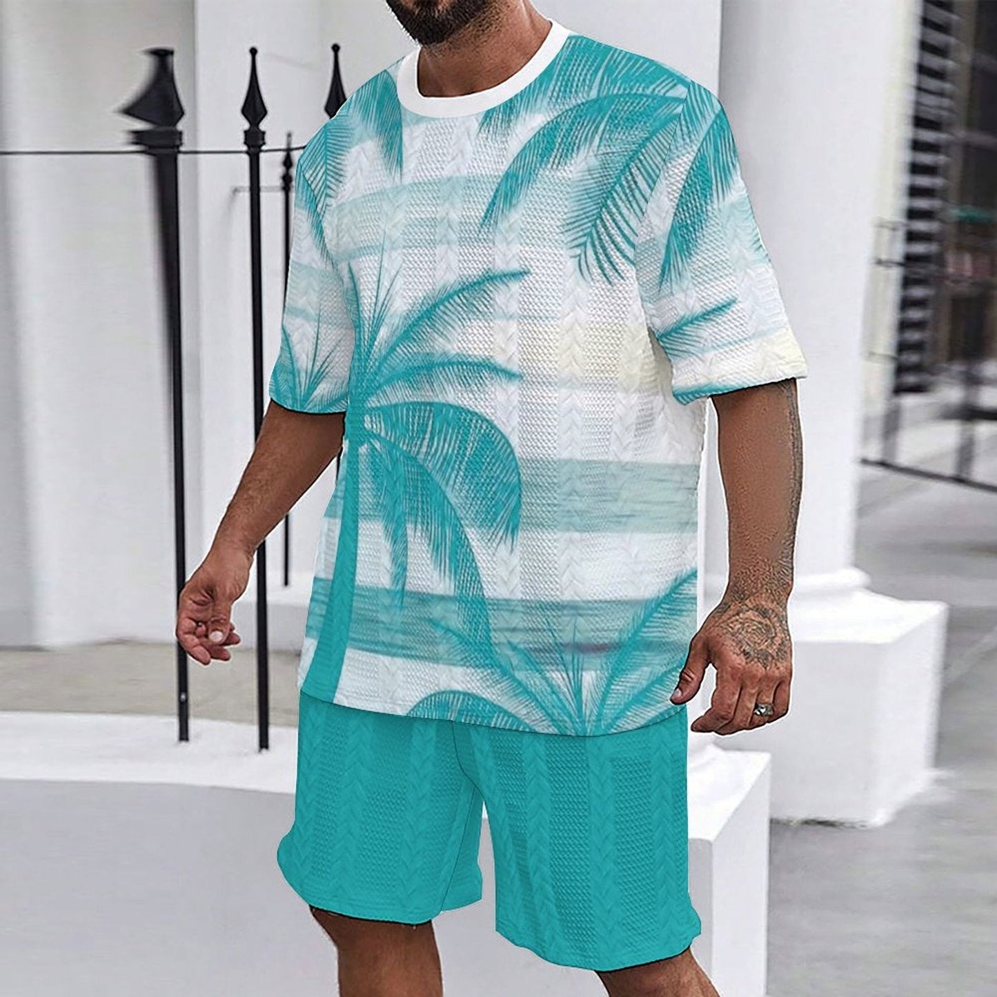 Herren Set mit Blumenmuster Trendy Sommer