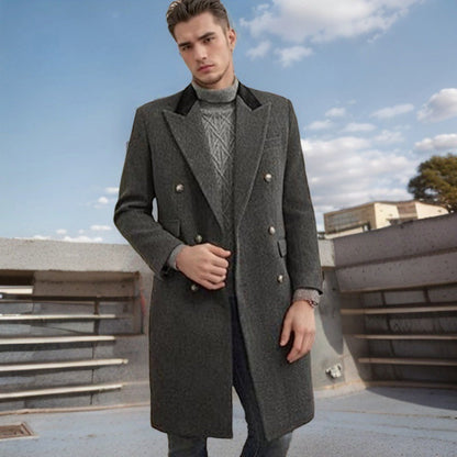 Herren Wollmantel Elegant Tailored Schwarz Berlin
