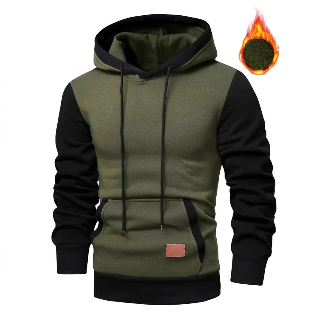 Herren Hoodie Modern mit Taschen Kontrast Design