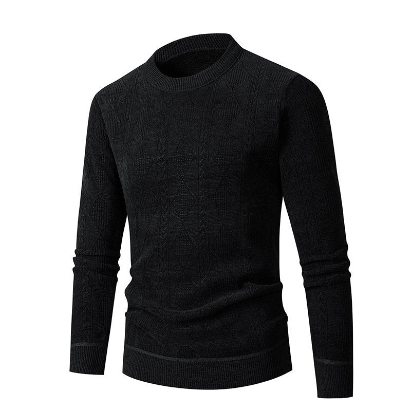 Herren Strickpullover Zopfmuster Hochkragen Winterwarm