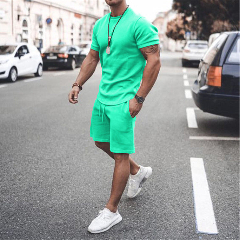 Herren Kurzarm Set Sportlich Elastisch Mit Taschen