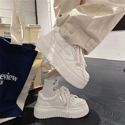 Damen Plateau Sneaker Trendig Rutschfest Modisch