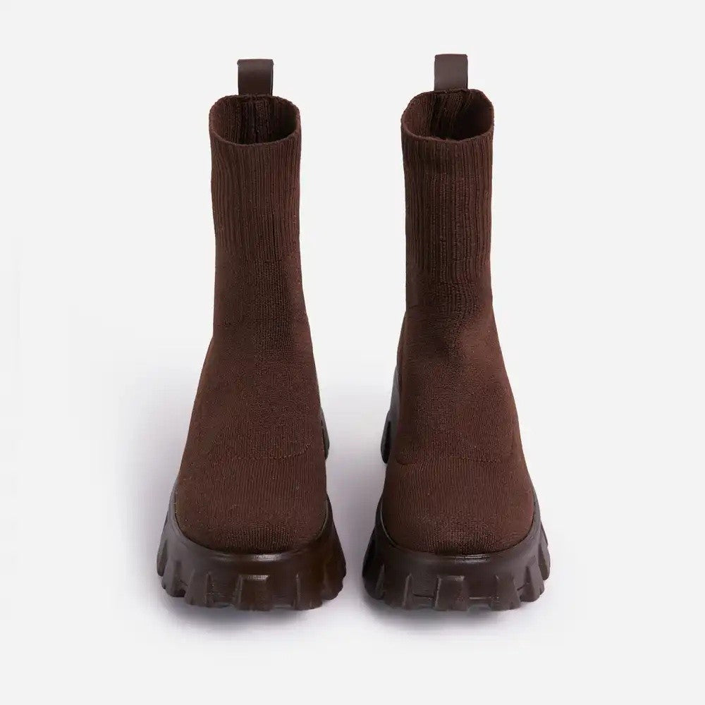 Damen Strumpfstiefel Elastisch Komfortabel Mit Weicher Sohle